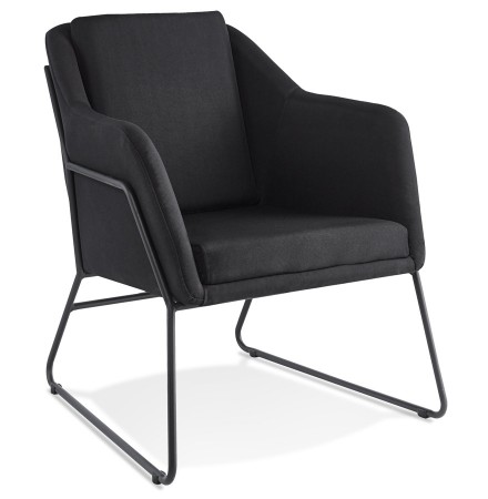 Fauteuil lounge design 'FABIO' en tissu noir