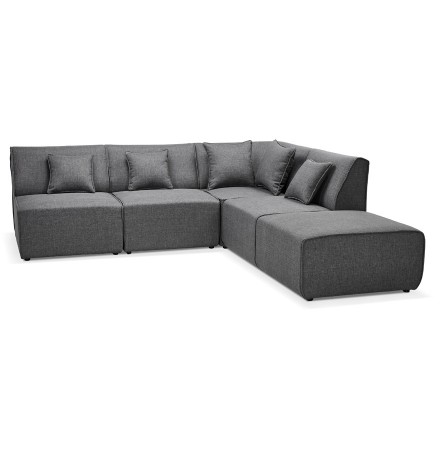 Canapé d'angle modulable design 'INFINITY COMBI' gris foncé (angle au choix)