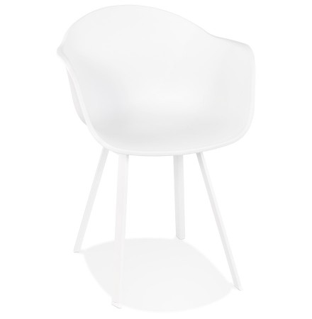 Chaise à accoudoirs design 'JAVEA' blanche intérieur / extérieur - commande par 2 pièces / prix pour 1 pièce
