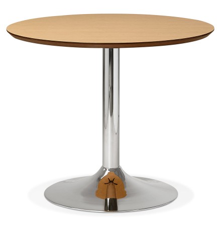 Petite table de bureau / à diner ronde 'KITCHEN' en bois finition naturelle - Ø 90 cm