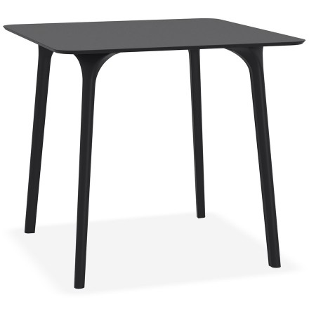 Table de terrasse carrée 'LAGOON' noire intérieur / extérieur - 80x80 cm