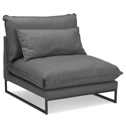 Grand fauteuil lounge 'LASKA' en tissu gris foncé 1 place