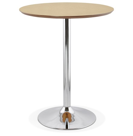 Mange-debout / table haute 'LIMA' en bois finition naturelle - Ø 90 cm