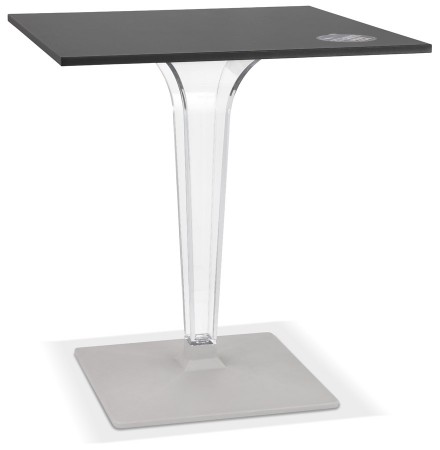 Table de terrasse carrée 'LIMPID' noire intérieur/extérieur - 68x68 cm