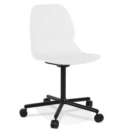 Chaise de bureau moderne 'MAGELLAN' blanche sur roulettes