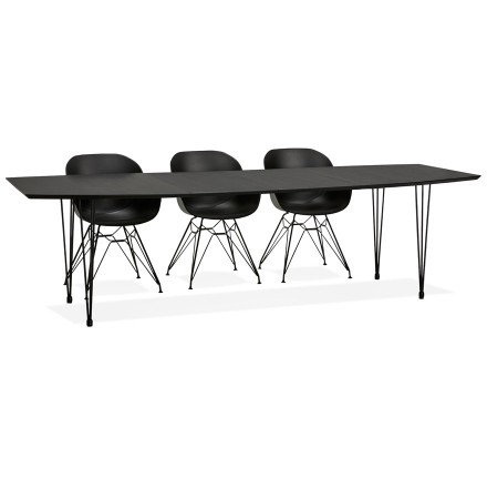 Table à dîner / de réunion extensible 'MOTUS' noire - 170(270)x100 cm