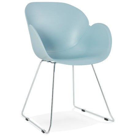 Chaise design 'NEGO' bleue en matière plastique