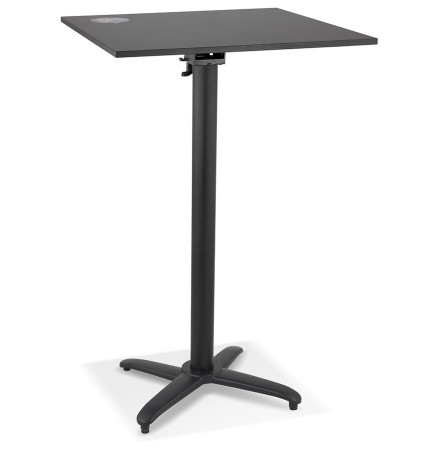 Table haute pliable 'PENUMBRA' carrée noire - 68x68 cm