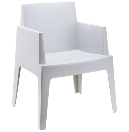 Chaise design 'PLEMO' grise claire en matière plastique