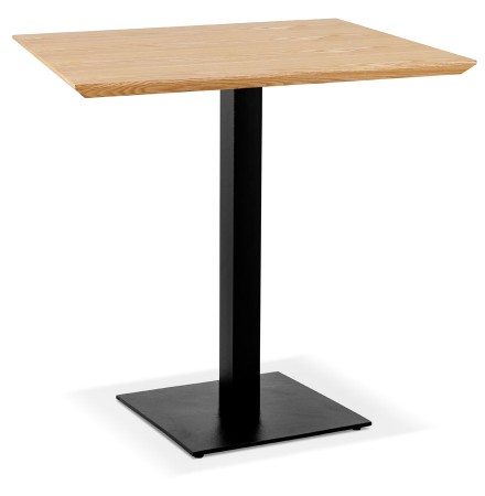 Petite table à diner carrée 'REGIS' en bois finition naturelle et fonte noire - 70x70 cm