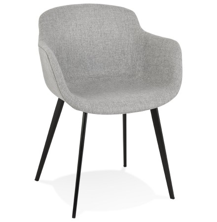 Chaise avec accoudoirs 'RIGA' en tissu gris clair