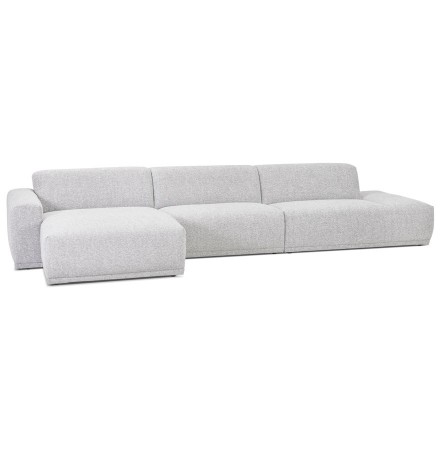 Canapé d'angle design 'SASKIA L SHAPE' gris clair (angle à gauche)