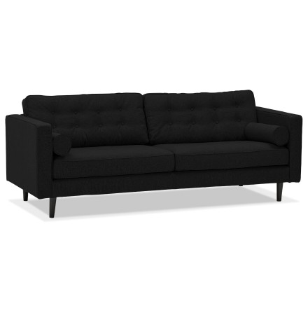 Grand canapé droit 'STAGU XL' en tissu noir - Canapé 3 places