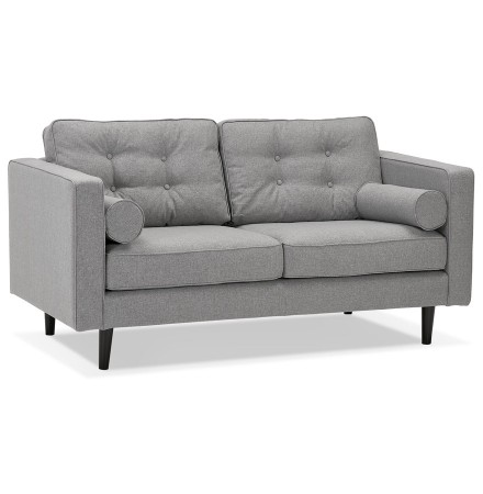 Canapé droit design 'STAGU' en tissu gris clair - Canapé 2 places
