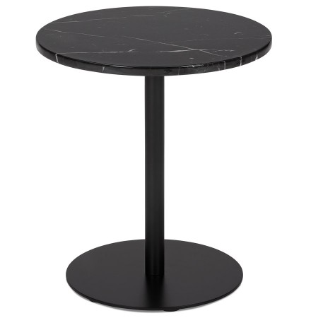 Table d'appoint en marbre 'STONE' ronde noire