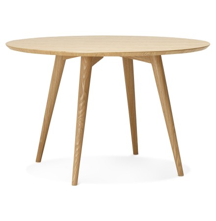 Table à dîner ronde 'SWEDY' en bois style scandinave - Ø 120 cm