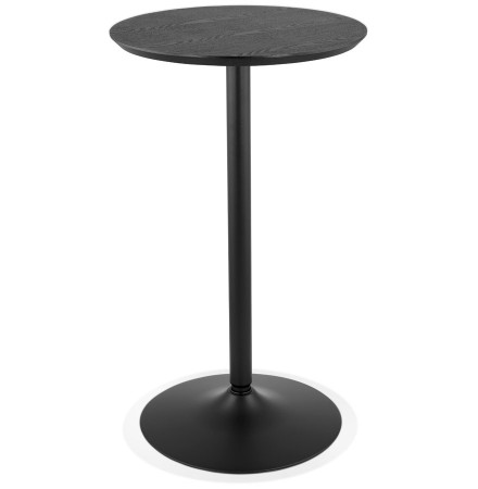 Table haute ronde 'TAMAGO' en bois et métal noir - Ø 60 cm