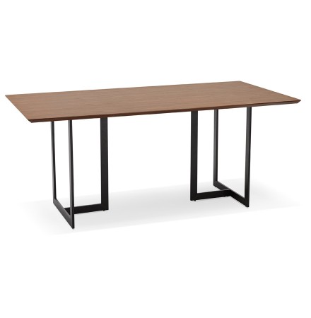 Table à diner / bureau design 'TITUS' en bois de noyer - 180x90 cm