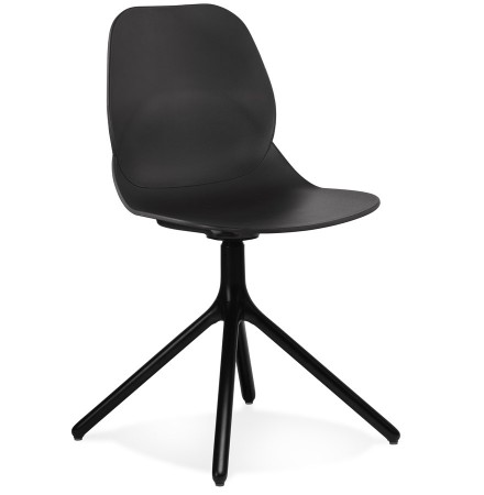 Chaise design 'TUCANA' noire avec pieds en métal