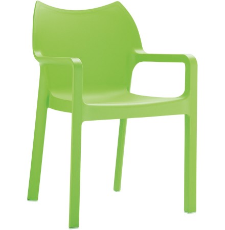 Chaise design de terrasse 'VIVA' verte en matière plastique