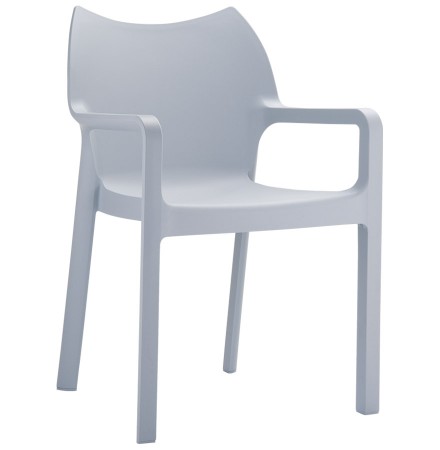 Chaise design de terrasse 'VIVA' grise claire en matière plastique