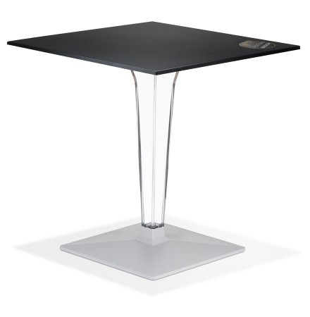 Table de terrasse carrée 'VOCLUZ' noire intérieur/extérieur - 68x68 cm