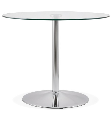 Petite table de cuisine ronde 'YOUPI' en verre - Ø 90 cm