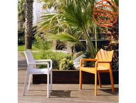 Chaise design de terrasse 'VIVA' grise claire en matière plastique