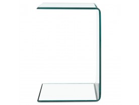 Bout de canapé / Table d'appoint 'BOBBY U SHAPE' en verre transparent