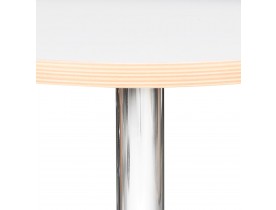 Table ronde 'CASTO ROUND' blanche et pied chromé - Ø 80 cm
