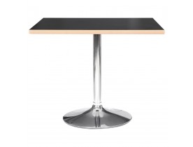 Table carrée 'CASTO SQUARE' noire et pied chromé - 80x80 cm