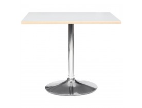 Table carrée 'CASTO SQUARE' blanche et pied chromé - 80x80 cm