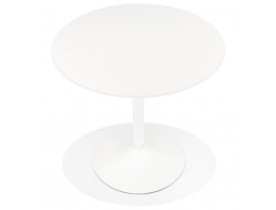 Table ronde design 'CHIVA' en bois et métal blanc - Ø 80 cm
