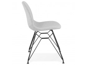 Chaise design 'DECLIK' grise claire avec pieds en métal noir