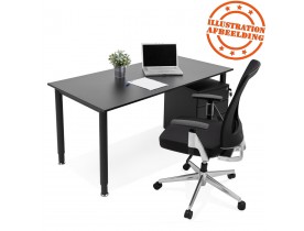 Table de réunion / bureau design 'FOCUS' noir - 160x80 cm