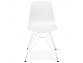 Chaise moderne 'GAUDY' blanche avec pied en métal blanc