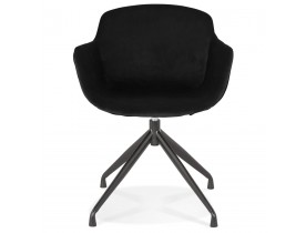 Chaise design avec accoudoirs 'GRAPIN' en velours noir