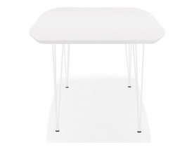 Table à dîner design extensible 'HUSKI' blanche avec pieds en métal blanc - 170(270)x100 cm