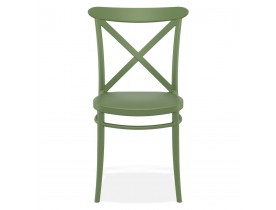 Chaise empilable 'JACOB' style rétro en matière plastique verte