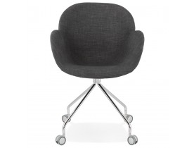Chaise de bureau 'KEV' en tissu gris foncé confortable sur roulettes