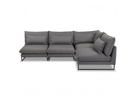 Canapé d'angle design 'LASKA ANGLE' en tissu gris foncé