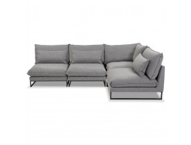 Canapé d'angle design 'LASKA ANGLE' en tissu gris clair