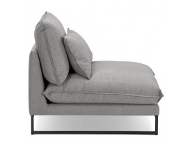Grand fauteuil lounge 'LASKA' en tissu gris clair 1 place