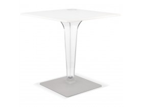 Table de terrasse carrée 'LIMPID' blanche intérieur/extérieur - 68x68 cm