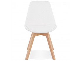 Chaise design 'LINETTE' en tissu bouloché blanc style scandinave