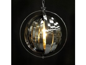 Suspension boule design 'LISA' en lamelles flexibles chromées