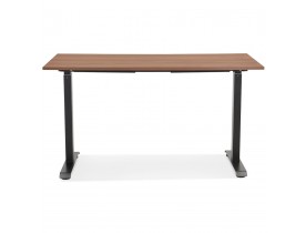 Bureau droit assis/debout 'LIVELLO' en bois finition Noyer et métal noir - 140x70 cm