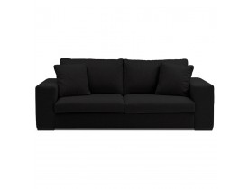Canapé droit moderne 'LUCA' en tissu noir - Canapé 3 places