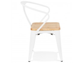 Chaise style industriel 'METROPOLIS' en métal blanc - commande par 2 pièces / prix pour 1 pièce