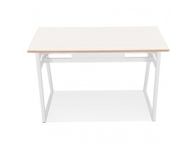 Table de bar haute 'NIKI' bois et métal blanc - 150x60 cm